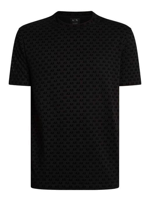 Armani Exchange T-Shirt Met Merkpatroon, Zwart - Image 5