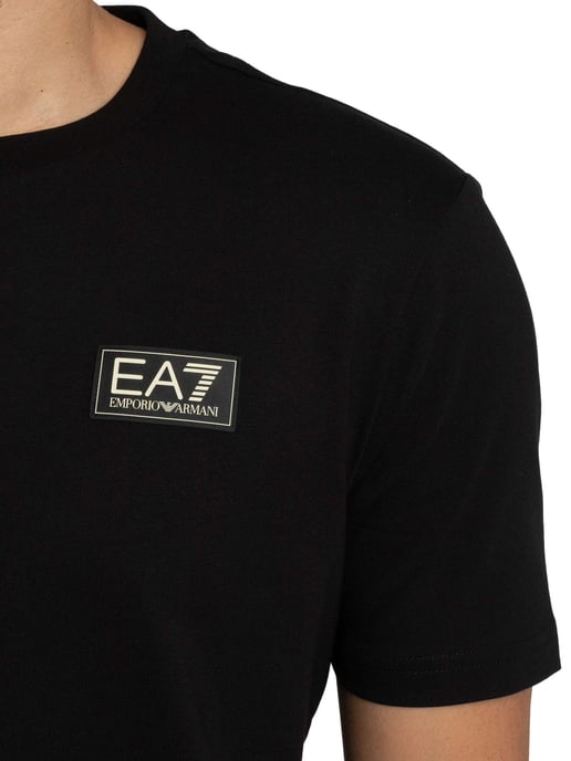 EA7 Normale T-Shirt Met Boxlogo Op De Borst, Zwart - Image 4