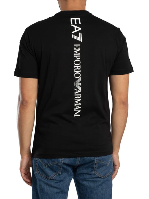 EA7 Back Graphic Brand T-Shirt, Black - Image 3