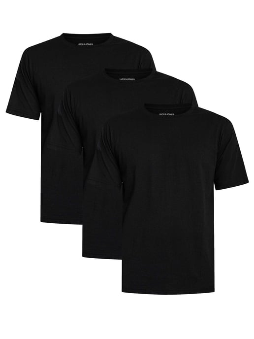 Jack & Jones Set Van 3 Basic T-Shirts, Zwart - Image 1