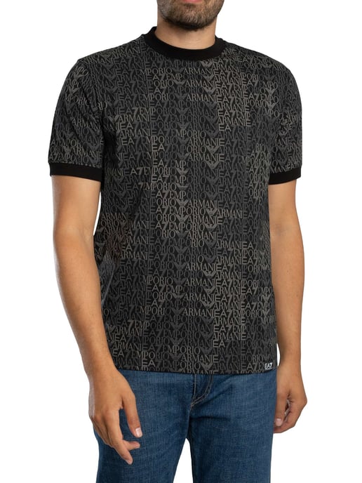 EA7 Normale Merkprint T-Shirt, Zwart - Image 2