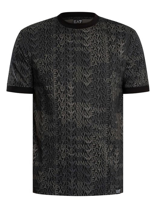 EA7 Normale Merkprint T-Shirt, Zwart - Image 6