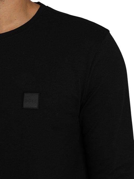 BOSS Tacks T-Shirt Met Lange Mouwen, Zwart - Image 4
