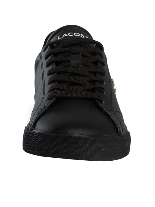 Lacoste Lerond Set 225 2 CMA Leather Trainers, Black - Image 4