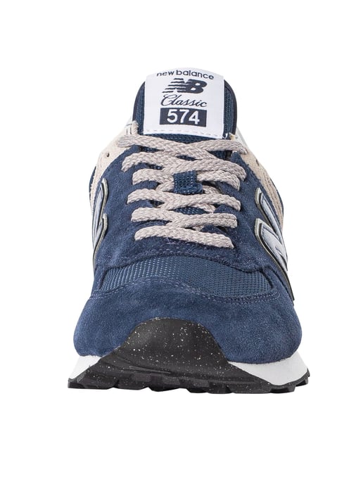 New Balance 574 Suede Trainers, Blauw - Image 4