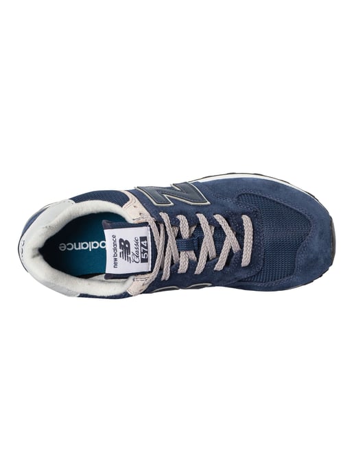 New Balance 574 Suede Trainers, Blauw - Image 6