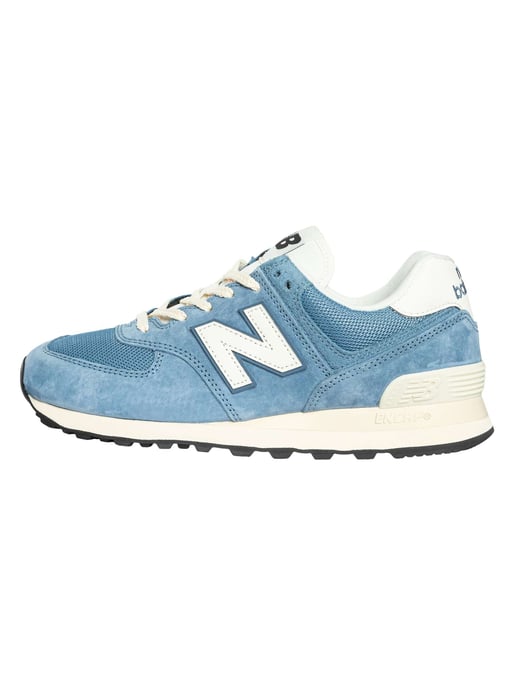 New Balance 574 Suede Trainers, Blauw - Image 2