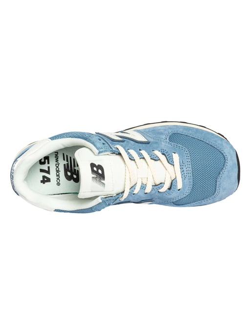 New Balance 574 Suede Trainers, Blauw - Image 6