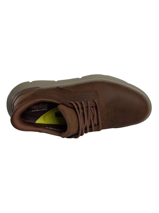 Skechers Instappers Garza Leren Sneakers, Bruin - Image 6