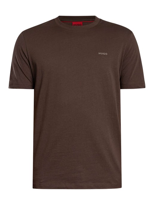 HUGO Dero222 T-Shirt Met Logo Op De Borst, Bruin - Image 5