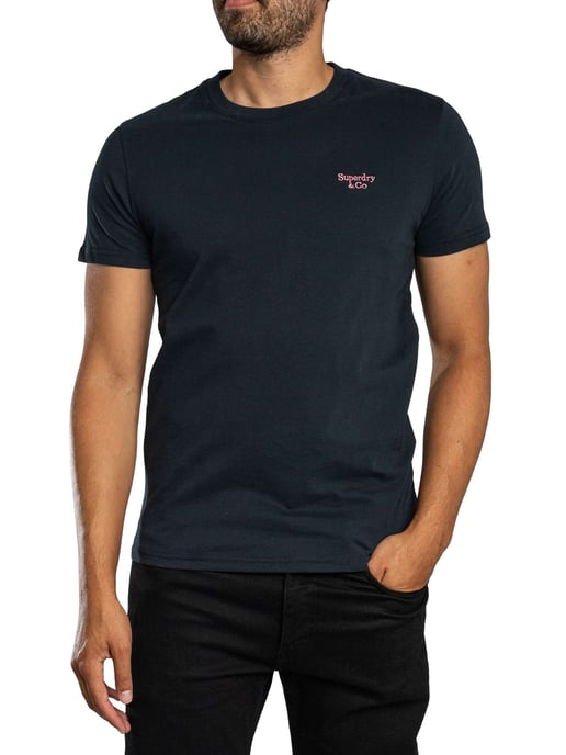 Superdry Essential Serif Logo T-Shirt, Blauw - Image 2