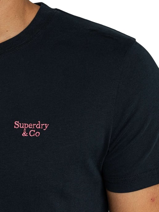 Superdry Essential Serif Logo T-Shirt, Blauw - Image 4