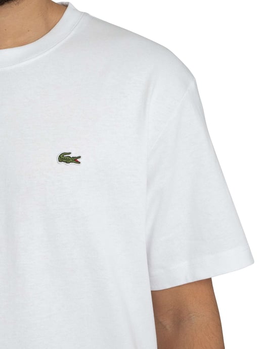Lacoste T-Shirt Van Zware Katoenen Jersey, Wit - Image 4
