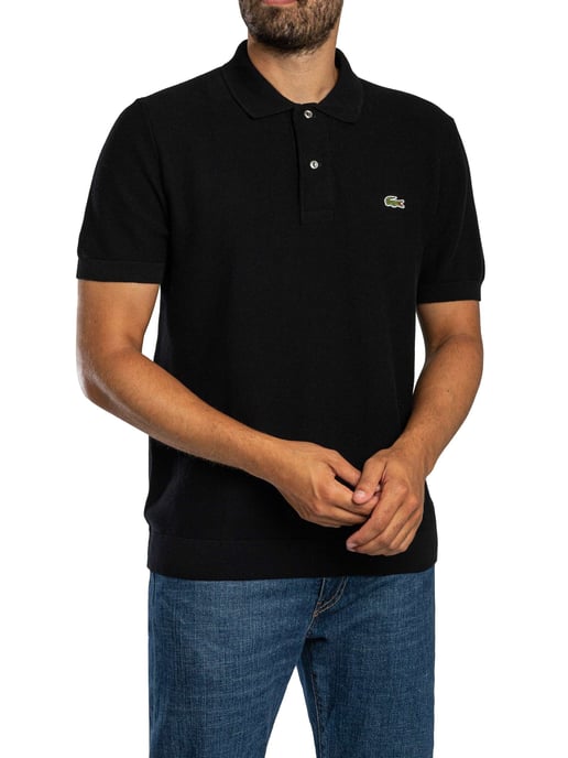 Lacoste Knitted Logo Polo Shirt, Black - Image 2