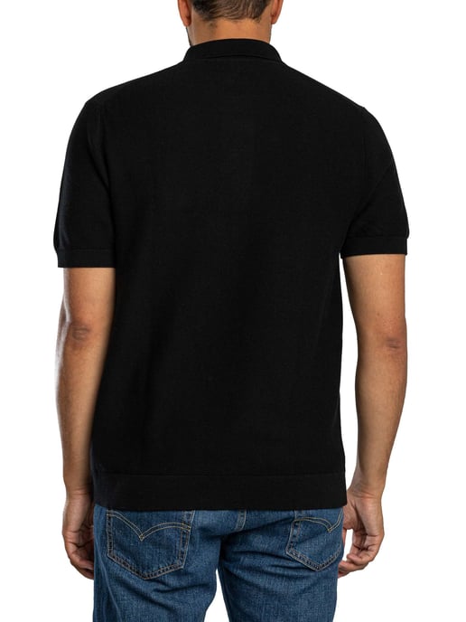 Lacoste Knitted Logo Polo Shirt, Black - Image 3