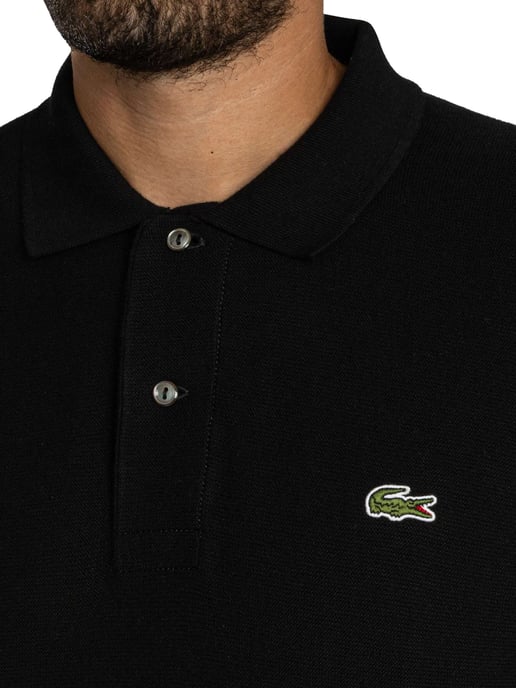 Lacoste Knitted Logo Polo Shirt, Black - Image 4