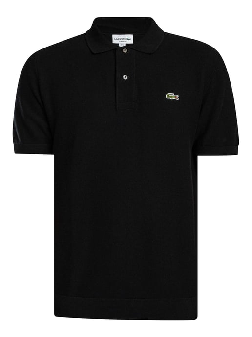 Lacoste Knitted Logo Polo Shirt, Black - Image 5