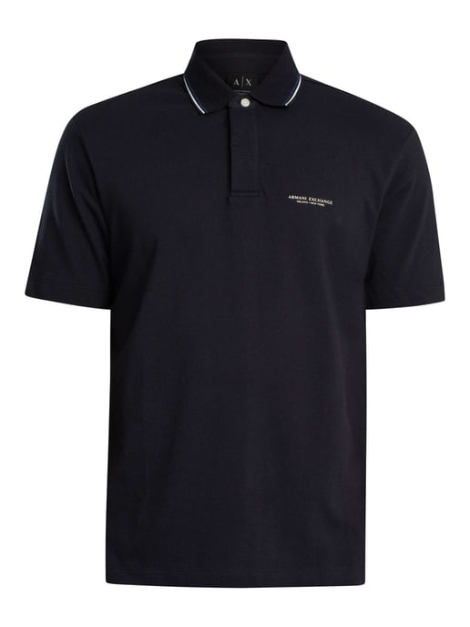 Armani Exchange Logo Polo Shirt, Blue - Image 6