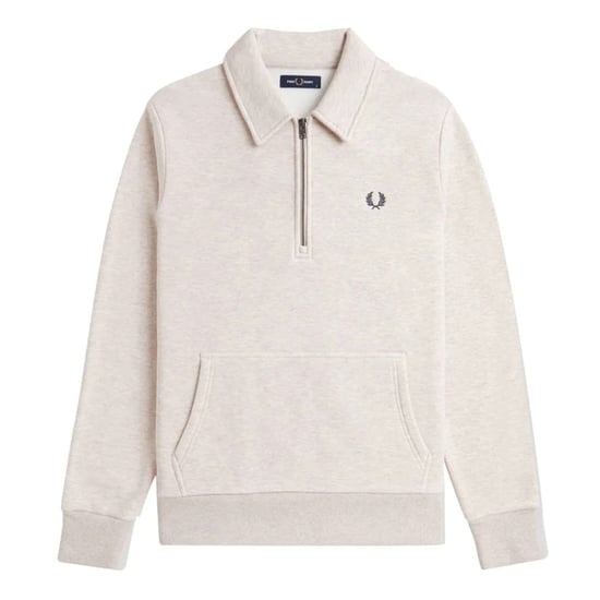 Fred Perry Half Zip Porridge Marl Pullover Sweater - Image 1
