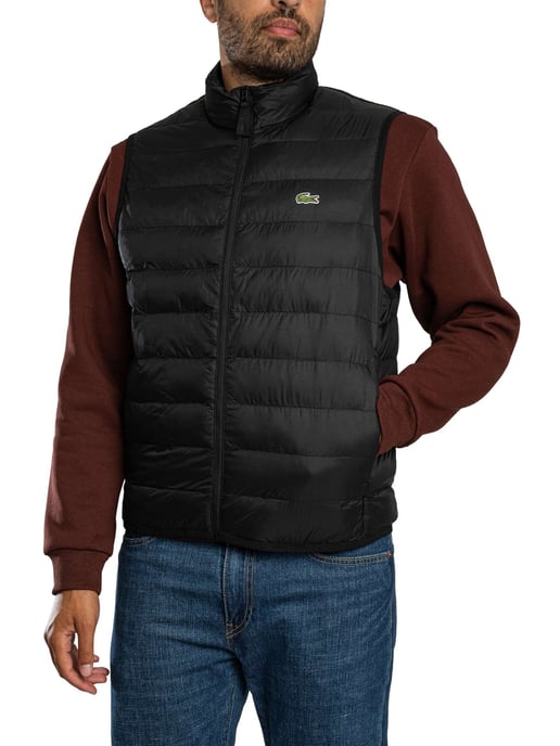 Lacoste Lichtgewicht Gewatteerd Vest, Zwart - Image 1