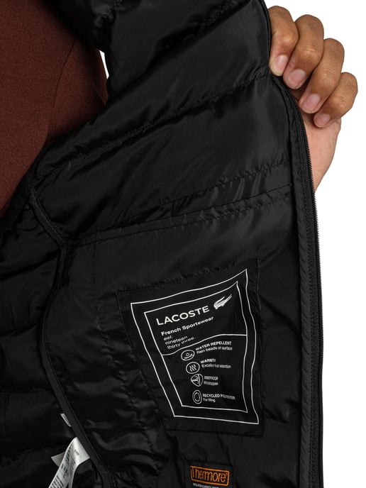 Lacoste Lichtgewicht Gewatteerd Vest, Zwart - Image 6