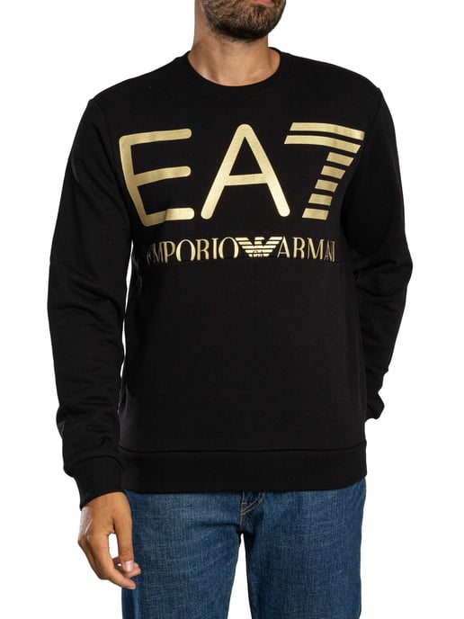 EA7 Big Logo Graphic Sweatshirt, Black - Image 1