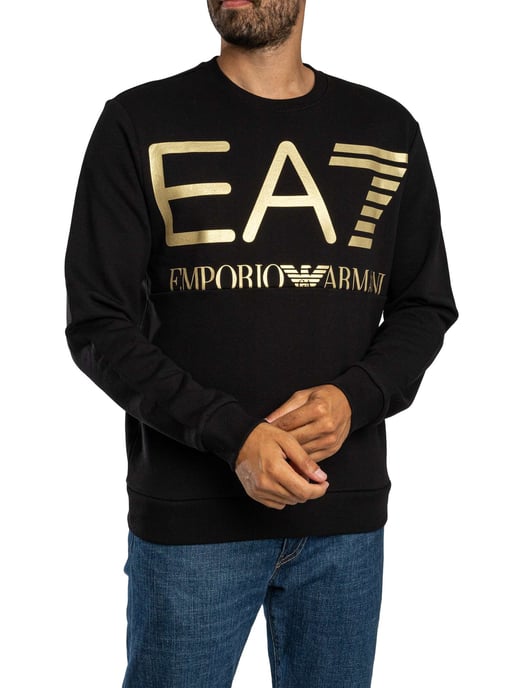 EA7 Big Logo Graphic Sweatshirt, Black - Image 2
