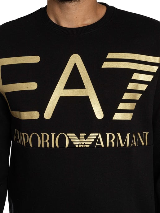 EA7 Big Logo Graphic Sweatshirt, Black - Image 4