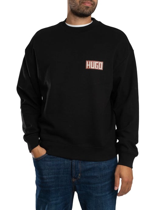 HUGO Durec Back Graphic Sweatshirt, Zwart - Image 2
