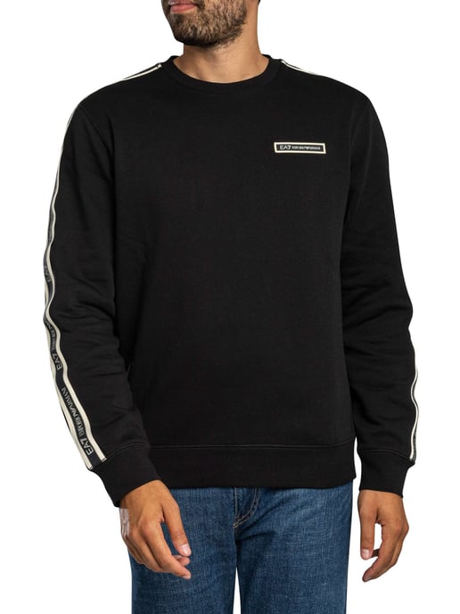 EA7 Box-Logo Sweatshirt, Zwart - Image 1