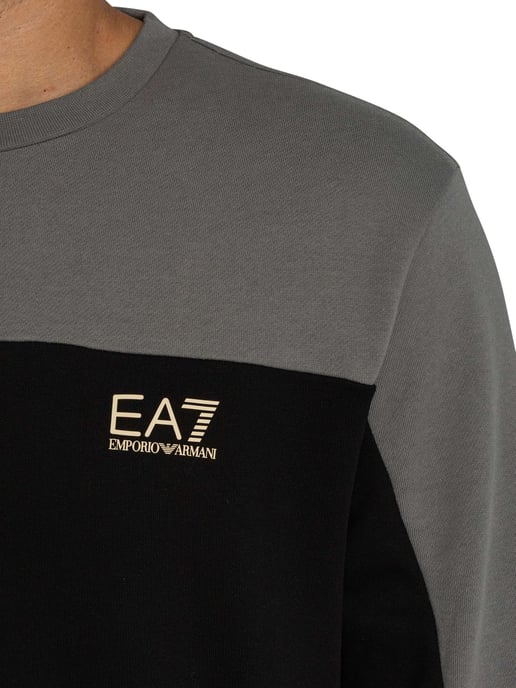 EA7 Tweekleurige Sweater, Zwart - Image 4