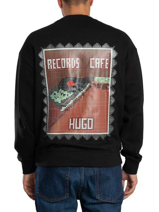 HUGO Durec Back Graphic Sweatshirt, Zwart - Image 3