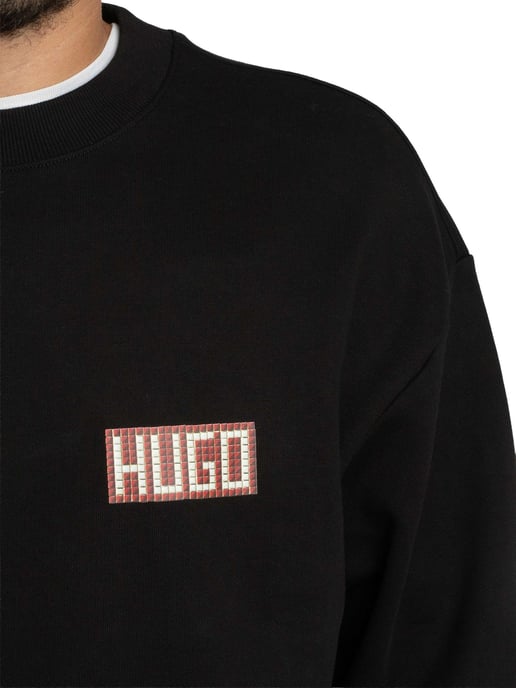 HUGO Durec Back Graphic Sweatshirt, Zwart - Image 4