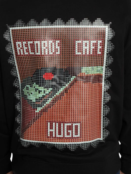 HUGO Durec Back Graphic Sweatshirt, Zwart - Image 5