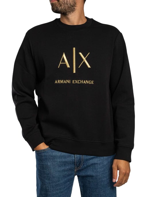 Armani Exchange Logo Grafisch Sweatshirt, Zwart - Image 1