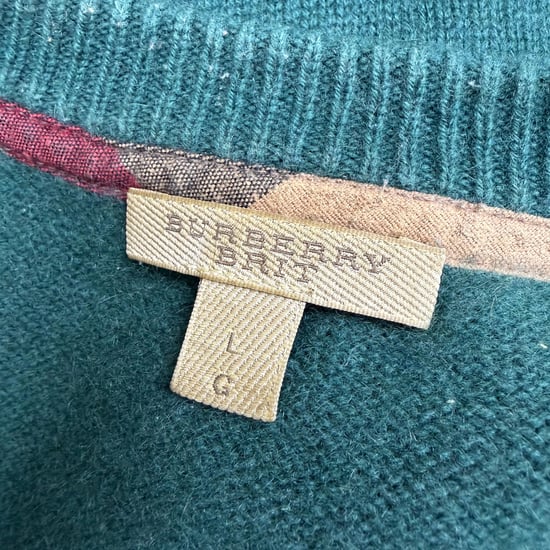 Burberry Brit Elbow Patchwork in Green Cashmere - Image 4