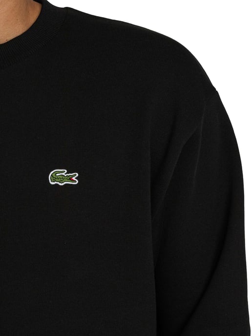 Lacoste Cotton Fleece Sweatshirt, Black - Image 4