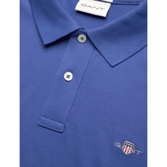 Gant Polo SS Regular Shield Pique Polo Blue - Image 3