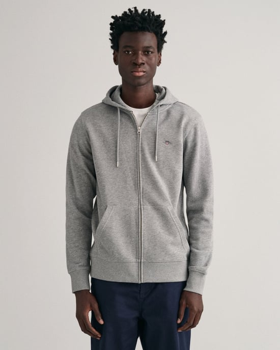 GANT Heren Regular Fit Shield Logo Volledige Rits Hoodie - Image 1