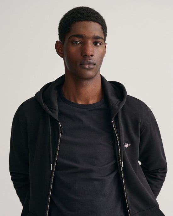 GANT Mens Regular Fit Shield Logo Full Zip Hoodie - Image 3