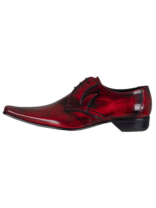 Jeffery West Derby Lederen Schoenen, Rood - Image 2