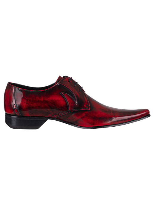 Jeffery West Derby Lederen Schoenen, Rood - Image 3