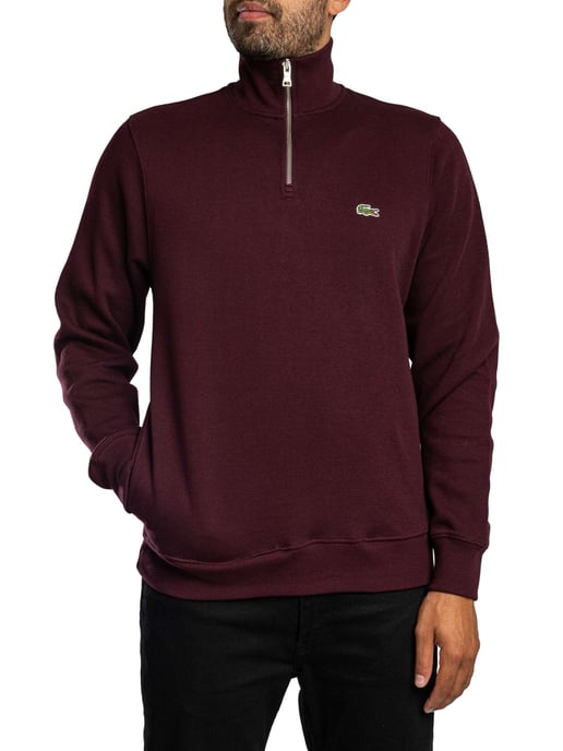 Lacoste High Neck Interlock Sweatshirt, Red - Image 1