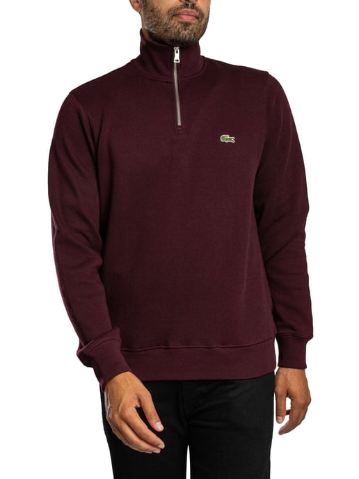 Lacoste High Neck Interlock Sweatshirt, Red - Image 2