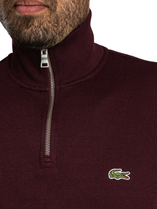 Lacoste High Neck Interlock Sweatshirt, Red - Image 4