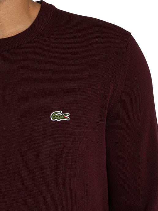 Lacoste Logo Knitted Jumper, Red - Image 4