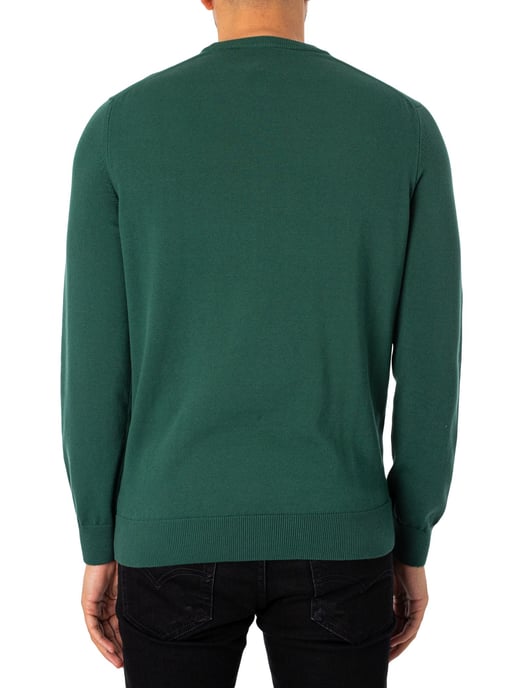 Lacoste Organic Cotton Crew Neck Knit, Green - Image 3