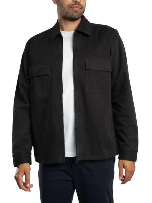 BOSS Lorum Zip Overshirt, Zwart - Image 1
