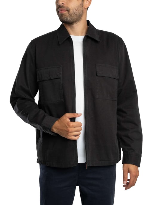 BOSS Lorum Zip Overshirt, Zwart - Image 2