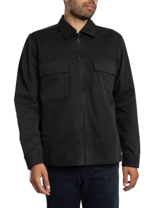 BOSS Lorum Zip Overshirt, Zwart - Image 3